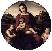 RAFFAELLO Sanzio Maria mit Christuskind und zwei Heiligen, Tondo Germany oil painting artist